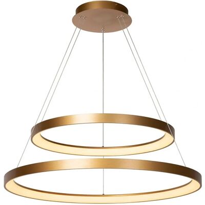 Lucide Vidal 92W LED Pendant Light - Matt Gold - Adjustable Height Lucide Vidal 92W LED Pendant Light - Matt Gold - Adjustable Height
