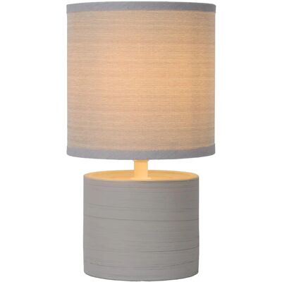 Lucide Greasby Ceramiczna Lampa Stołowa - Ø14cm - Szara Lucide Greasby Ceramiczna Lampa Stołowa - Ø14cm - Szara