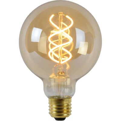 Lucide G95 - Lampadina a filamento LED vintage - E27 - 4,9W - Ambra Lucide G95 - Lampadina a filamento LED vintage - E27 - 4,9W - Ambra