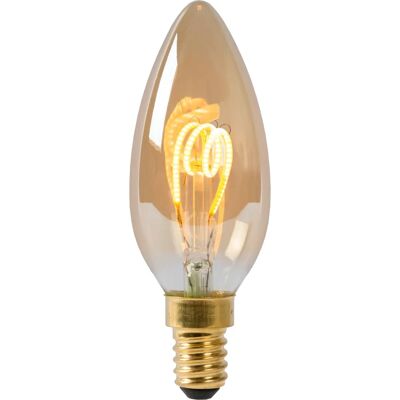 Lucide LED-Lampe E14 Kerze - B35 in Amber 3W 165lm Gold / Messing Lucide LED-Lampe E14 Kerze - B35 in Amber 3W 165lm Gold / Messing