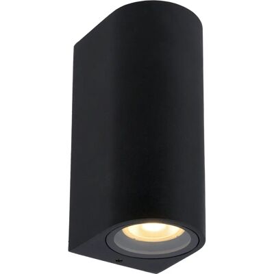 Lucide Zaro Gebogen Buiten Wandlamp - Zwart - IP44 - 2xGU10 Lucide Zaro Gebogen Buiten Wandlamp - Zwart - IP44 - 2xGU10