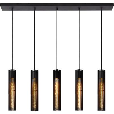 Lucide Lionel Moderner Bar-Hängeleuchte - 5xE27 - Schwarz - Hängeleuchte Lucide Lionel Moderner Bar-Hängeleuchte - 5xE27 - Schwarz - Hängeleuchte
