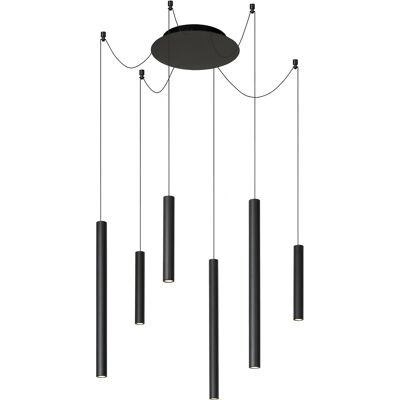 Lámpara Colgante Lorenz de Lucide - 120cm, Regulable, Negra Lámpara Colgante Lorenz de Lucide - 120cm, Regulable, Negra