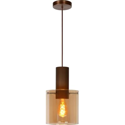 Lucide Toledo Vintage Pendant Light - Amber - Ø20cm - Adjustable Height Lucide Toledo Vintage Pendant Light - Amber - Ø20cm - Adjustable Height