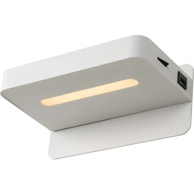 Lucide Atkin LED Wall Light - USB Shelf - White - Wall Light Lucide Atkin LED Wall Light - USB Shelf - White - Wall Light