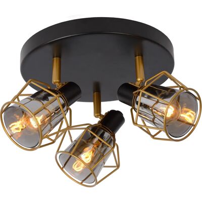 Lucide Nila Vintage Spotlight a Soffitto - 3 Luci - Nero Lucide Nila Vintage Spotlight a Soffitto - 3 Luci - Nero