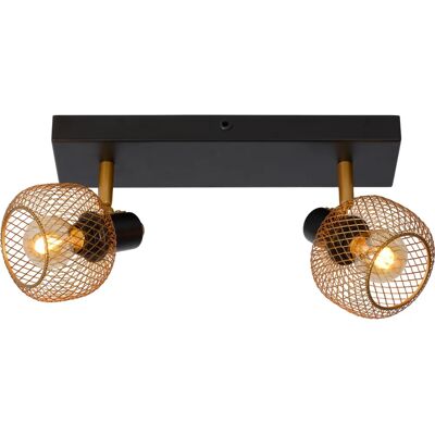 Lucide Maren Rétro Double Spot pour Plafond - 2xE14 - Or - Luminaires de plafond - Publicité Lucide Maren Rétro Double Spot pour Plafond - 2xE14 - Or - Luminaires de plafond - Publicité