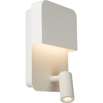 Lucide Boxer lámpara de pared - LED - 10W 3000K - USB - Blanco - Lámpara de pared Lucide Boxer lámpara de pared - LED - 10W 3000K - USB - Blanco - Lámpara de pared