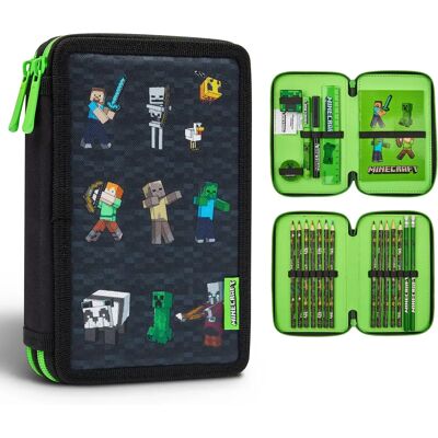 Jacob Company Minecraft Pencil Case - Large, 2 Compartments, School Supplies Jacob Company Minecraft Pencil Case - Large, 2 Compartments, School Supplies