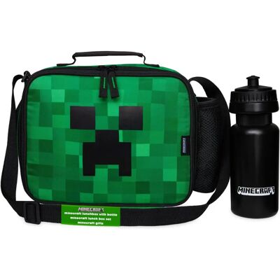 Minecraft Kids Lunch Bag & Water Bottle Set - Green Minecraft Kids Lunch Bag & Water Bottle Set - Green