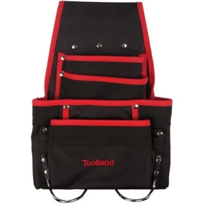 Toolland Gürtel-Werkzeughalter - Nylon, 10 Fächer, Schwarz/Rot Toolland Gürtel-Werkzeughalter - Nylon, 10 Fächer, Schwarz/Rot