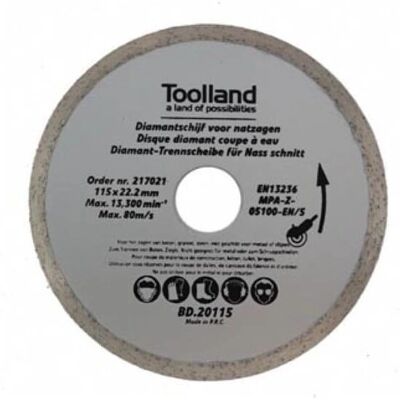 Toolland Diamant Schijf - 180 mm, nat snijden, voor graniet - Diamant schijf Toolland Diamant Schijf - 180 mm, nat snijden, voor graniet - Diamant schijf