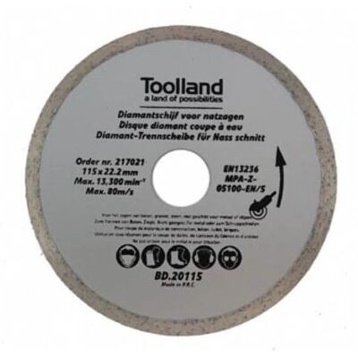 Disque diamant Toolland - 180 mm, coupe humide, pour granit Disque diamant Toolland - 180 mm, coupe humide, pour granit