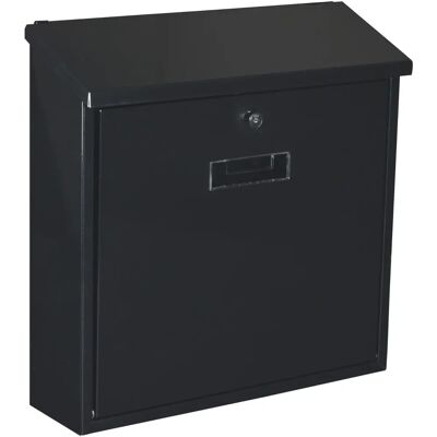 Boîte aux lettres murale Monaco avec serrure - Noir - 37x12x37cm - Publicité Boîte aux lettres murale Monaco avec serrure - Noir - 37x12x37cm - Publicité