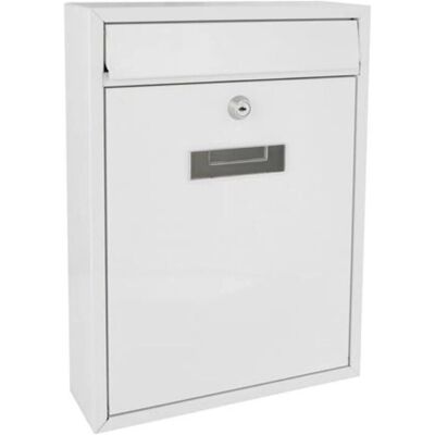 Buzón de acero para pared Ibiza de Perel - Blanco Buzón de acero para pared Ibiza de Perel - Blanco