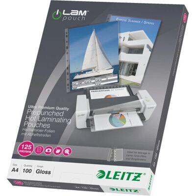 Leitz Sacos de Laminagem 100 unidades - A4 Brilhante 125μm Protege Documentos Leitz Sacos de Laminagem 100 unidades - A4 Brilhante 125μm Protege Documentos