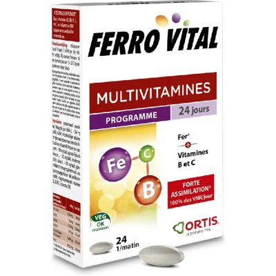 Ortis Ferro Vital 24 Comprimés - Supplément - Publicité Ortis Ferro Vital 24 Comprimés - Supplément - Publicité