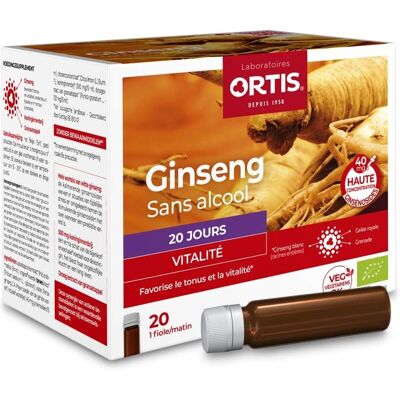 Ortis Ginseng Bio Vitalité - Ginseng Bio et Gelée Royale - 20x15ml Ortis Ginseng Bio Vitalité - Ginseng Bio et Gelée Royale - 20x15ml