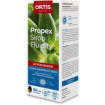 Ortis Propex Sirop Fluidity - Voies Respiratoires - 150 ml - Publicité Ortis Propex Sirop Fluidity - Voies Respiratoires - 150 ml - Publicité