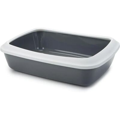 Savic Cat litter tray Iriz with rim 50cm - grey/white Savic Cat litter tray Iriz with rim 50cm - grey/white