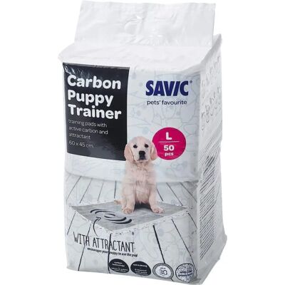 Savic Puppy Trainer Pads med aktivt kol - Stor - Hundetræning Savic Puppy Trainer Pads med aktivt kol - Stor - Hundetræning