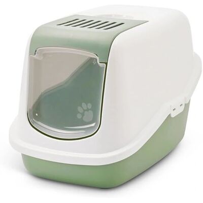Savic Nestor Cat Toilet - Green/White - High Rim & Odor Filter Savic Nestor Cat Toilet - Green/White - High Rim & Odor Filter