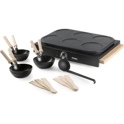 Domo Wok Feestset - 6 Stuks, 1000W, Non-stick, Verstelbare Temperatuur Domo Wok Feestset - 6 Stuks, 1000W, Non-stick, Verstelbare Temperatuur