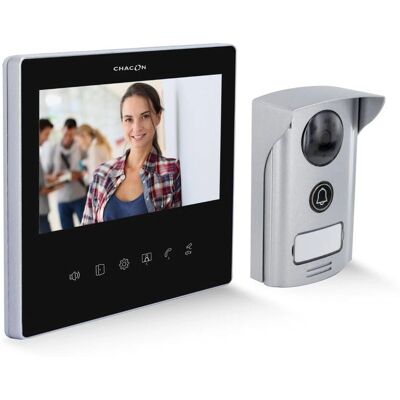 Citofono video intelligente Chacon - Schermo da 7'', Ultra sottile, Nero Citofono video intelligente Chacon - Schermo da 7'', Ultra sottile, Nero
