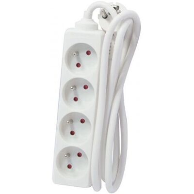 Chacon 5411478440123 Elförlängning - 4 vägguttag - 1,5m kabel - Vit Chacon 5411478440123 Elförlängning - 4 vägguttag - 1,5m kabel - Vit