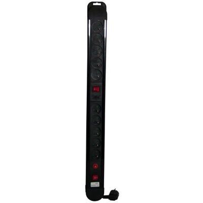 CHACON - 5411478486527 - Nero - 10 outlets - Power strip CHACON - 5411478486527 - Nero - 10 outlets - Power strip