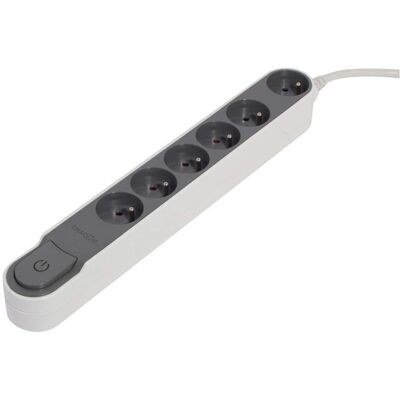 Chacon 48876 Verlengsnoer - 6 Stopcontacten, 3 m Kabel - Donkergrijs Chacon 48876 Verlengsnoer - 6 Stopcontacten, 3 m Kabel - Donkergrijs