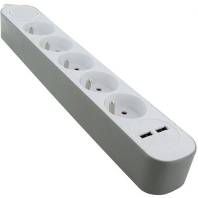 Chacon Verlengsnoer - 5 Stopcontacten met USB - 1,5m Chacon Verlengsnoer - 5 Stopcontacten met USB - 1,5m