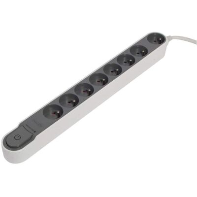 Chacon 49812 Power Strip with Surge Protection - 8 Outlets, 1.5m, Grey Chacon 49812 Power Strip with Surge Protection - 8 Outlets, 1.5m, Grey