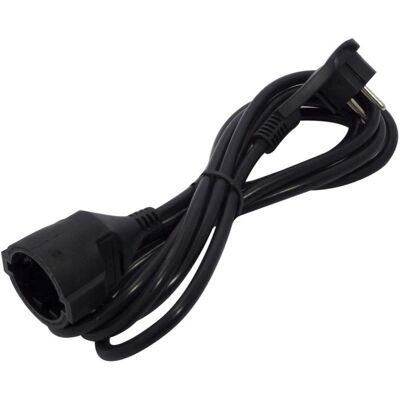 Extensión eléctrica Chacon 3m HO5VVF 3x1.5mm2 Negro con Enchufe Plano Extensión eléctrica Chacon 3m HO5VVF 3x1.5mm2 Negro con Enchufe Plano
