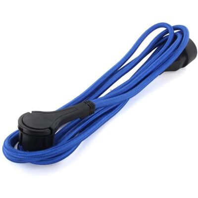 Chacon 66795 Blauwe Textielverlengsnoer - 3m Chacon 66795 Blauwe Textielverlengsnoer - 3m