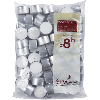 Spaas Model 0355020.000 White Wax Candle - Rechaud 8H - 50 pcs Spaas Model 0355020.000 White Wax Candle - Rechaud 8H - 50 pcs