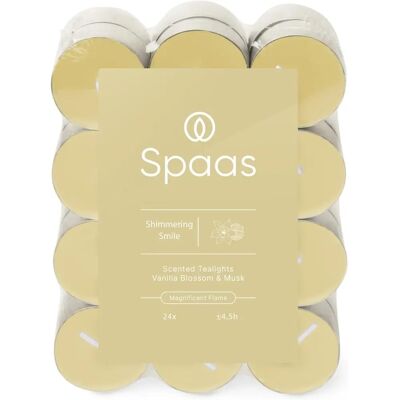 Spaas Shimmering Smile Teelichter - 24 Stück, 4,5h Brenndauer Spaas Shimmering Smile Teelichter - 24 Stück, 4,5h Brenndauer