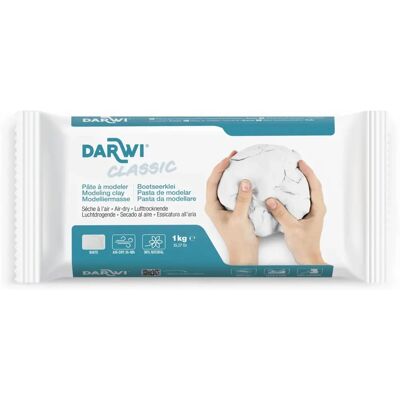 Darwi 1000g Argile de Modelage Blanche à Sécher à l'Air - Modellage Darwi 1000g Argile de Modelage Blanche à Sécher à l'Air - Modellage