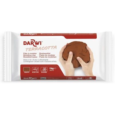 Argila de Modelar Terracota Darwi - Secagem ao ar, 1 kg, Pronta para usar Argila de Modelar Terracota Darwi - Secagem ao ar, 1 kg, Pronta para usar