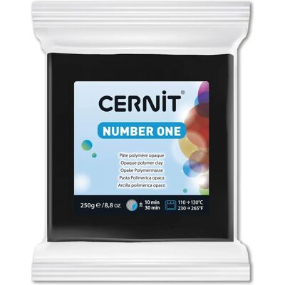 Argilla polimerica Cernit - Numero Uno - 250g - Nero - Materiale flessibile per bricolage Argilla polimerica Cernit - Numero Uno - 250g - Nero - Materiale flessibile per bricolage