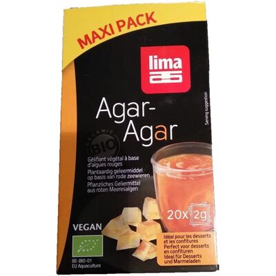 Natumi Agar Agar en Polvo Orgánico - Pack de 2 x 20g - Agente Gelificante de Algas Natumi Agar Agar en Polvo Orgánico - Pack de 2 x 20g - Agente Gelificante de Algas