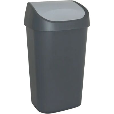 Kaiserkraft Cubo de Basura - 50L, Gris Oscuro, Tapa Abatible Kaiserkraft Cubo de Basura - 50L, Gris Oscuro, Tapa Abatible