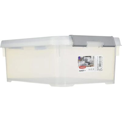 Curver 243810 Aufbewahrungsbox - Stapelbar, Transparent/Silber - 4L Curver 243810 Aufbewahrungsbox - Stapelbar, Transparent/Silber - 4L
