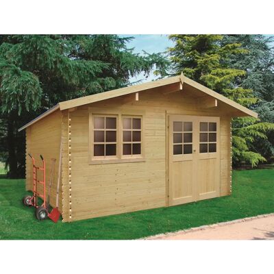 Solid S8386CR0 Abri de Jardin - Bois 28mm, 16.2m², Porte Double Vitrée - Publicité Solid S8386CR0 Abri de Jardin - Bois 28mm, 16.2m², Porte Double Vitrée - Publicité