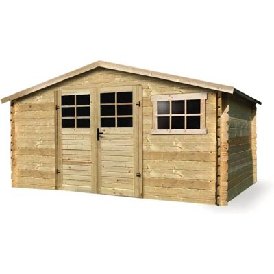 Habitat et jardin Abri jardin en bois traditionnel - 11,56 m² - Porte double - Origine Belgique - Bois - Murs de 28mm - Publicité Habitat et jardin Abri jardin en bois traditionnel - 11,56 m² - Porte double - Origine Belgique - Bois - Murs de 28mm - Publicité