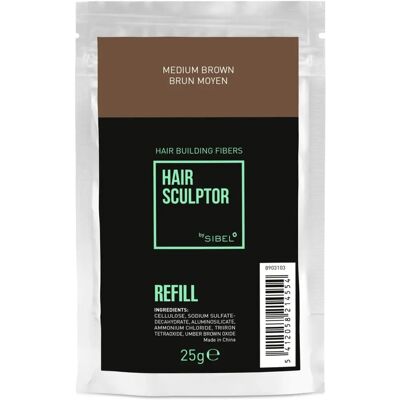 Fibra per Capelli Castano Medio Sibel - Ricarica 25g Fibra per Capelli Castano Medio Sibel - Ricarica 25g
