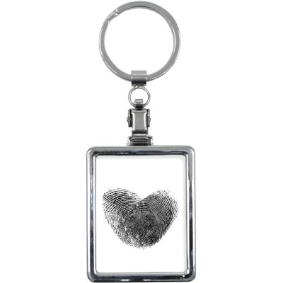De Knudt Silver Photo Keychain - 3x4 cm - Keyring De Knudt Silver Photo Keychain - 3x4 cm - Keyring