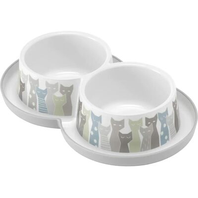 Moderna Double Cat Food Bowl - Anti-slip & Ants-proof Moderna Double Cat Food Bowl - Anti-slip & Ants-proof