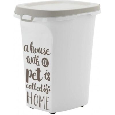 Conteneur de nourriture pour animaux Moderna - 20L, Blanc et Taupe - Design Moderne - Publicité Conteneur de nourriture pour animaux Moderna - 20L, Blanc et Taupe - Design Moderne - Publicité