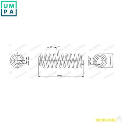 MONROE SP0313 - Arc de suspensie pentru Opel Astra G, Vectra B MONROE SP0313 - Arc de suspensie pentru Opel Astra G, Vectra B